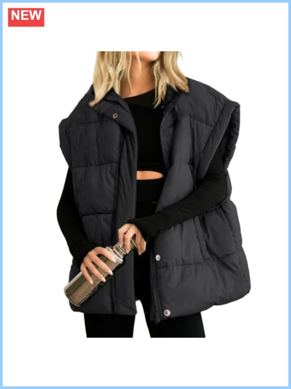 Women's Puffer Vest Sleeveless Quilted Winter Coat Lightweight Warm Zip Up